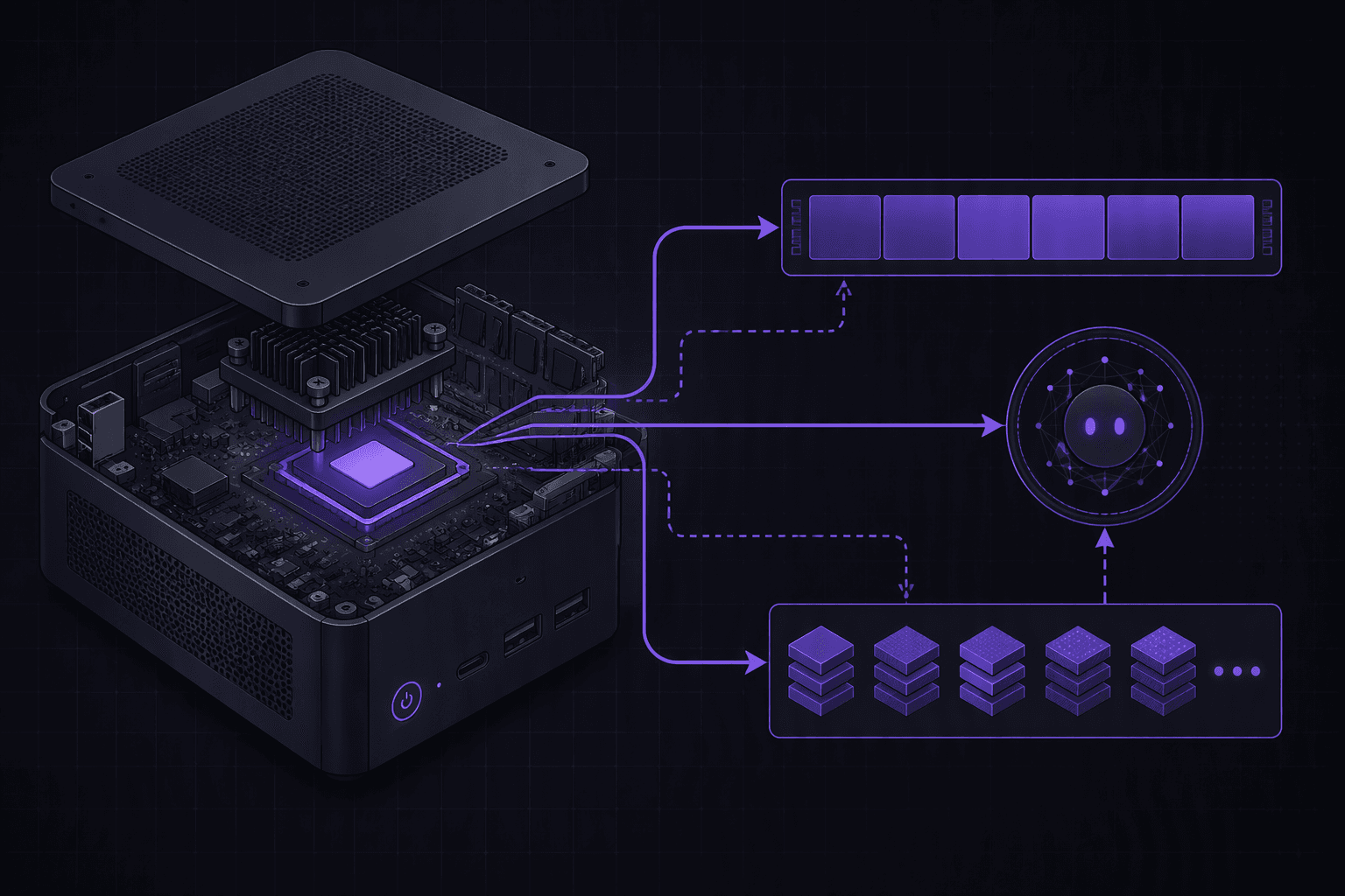 схема CPU inference и системной RAM.
