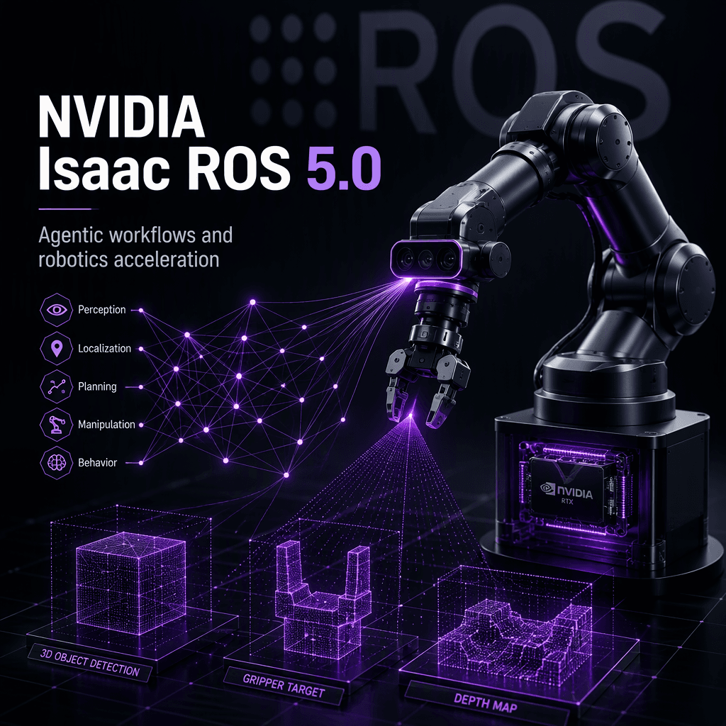 NVIDIA Isaac ROS 5.0: агентные рабочие процессы и ускорение робототехники
