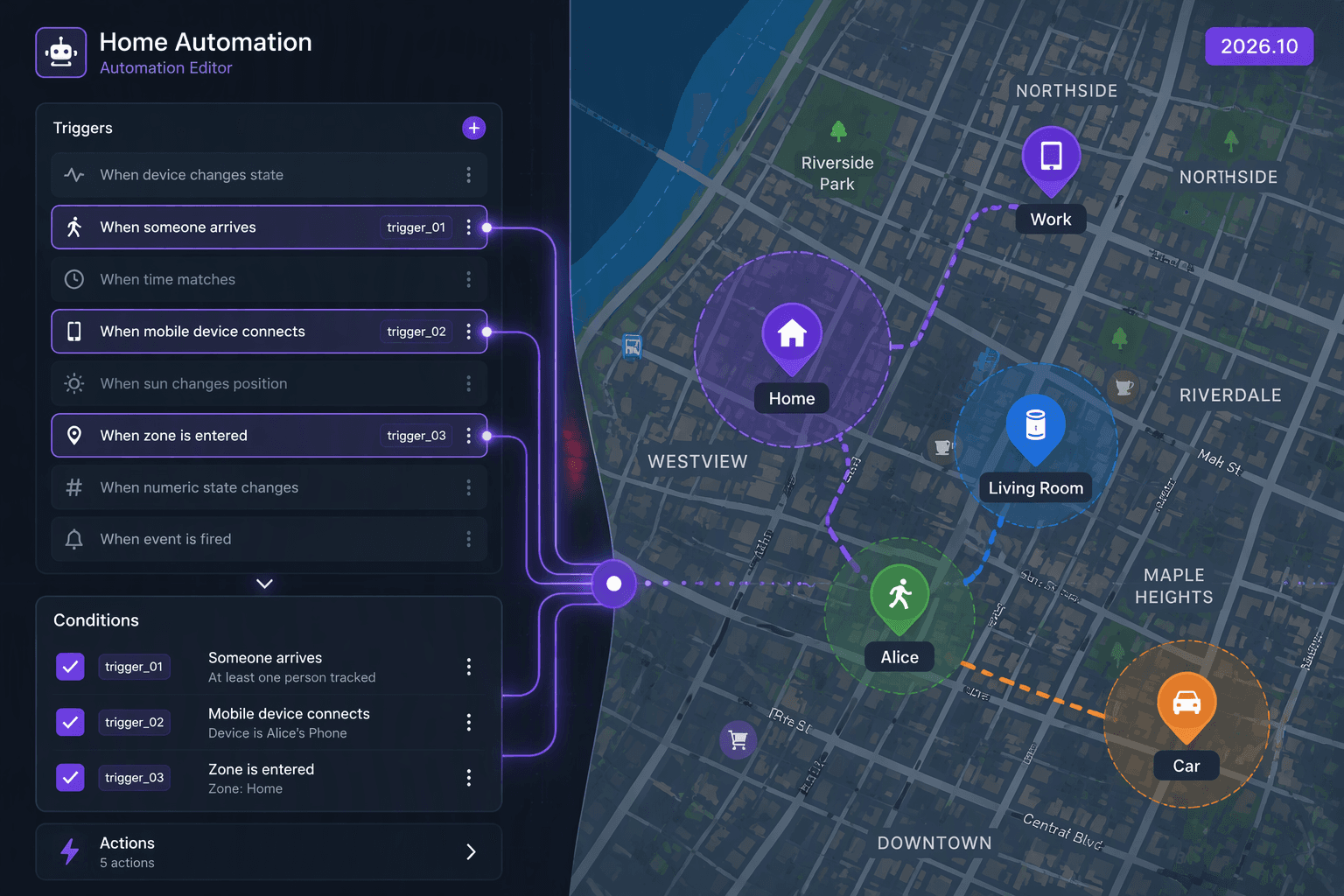 Home Assistant 2026.10: полноценный UI для trigger IDs и карты на OpenStreetMap